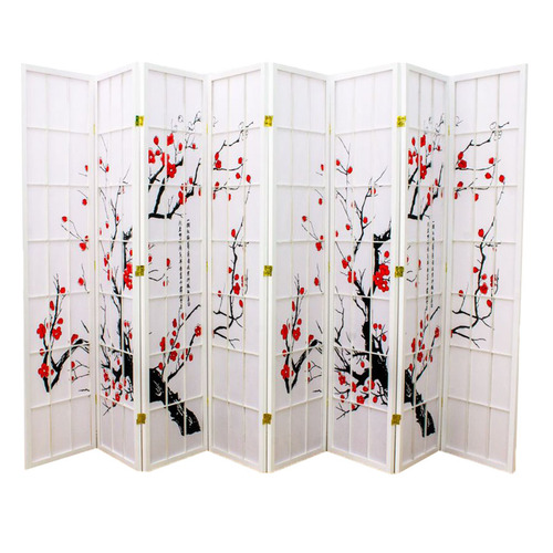 Storage Co Cherry Blossom 8 Panel Rice Paper Room Divider Temple