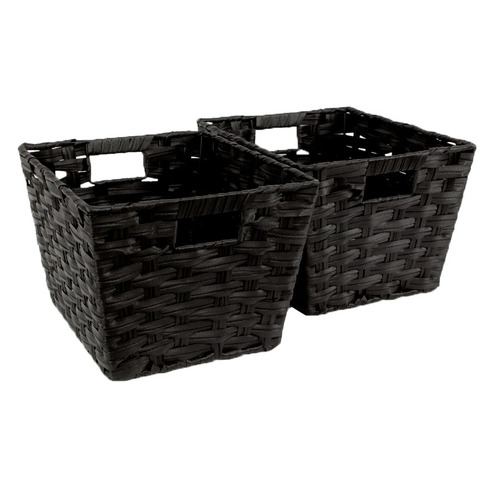 Rope Basket Toy Baskets for Storage Baby Basket Gift Basket Cat and Dog Basket Handles Basket 12x 8 x 5 Small Woven Basket Black 