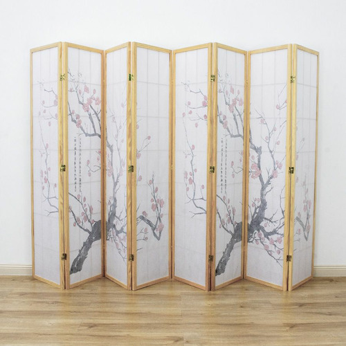 Storage Co Cherry Blossom 8 Panel Rice Paper Room Divider Temple