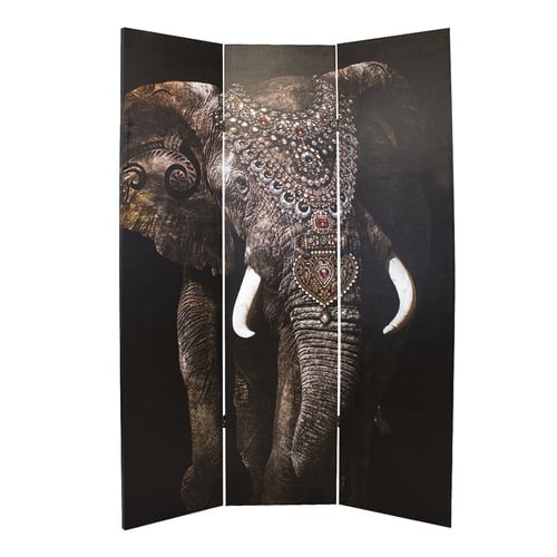 3 Panel Elephant Canvas Room Divider