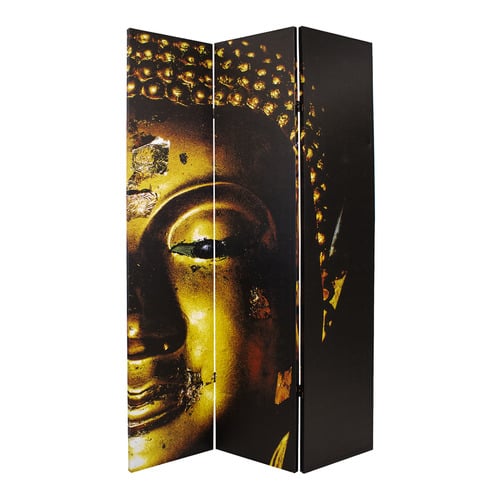 3 Panel Gold Buddha Canvas Room Divider