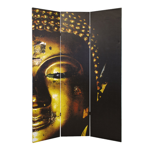 3 Panel Gold Buddha Canvas Room Divider