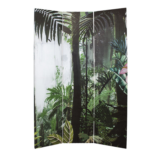 3 Panel Tropical Rainforest Canvas Room Divider