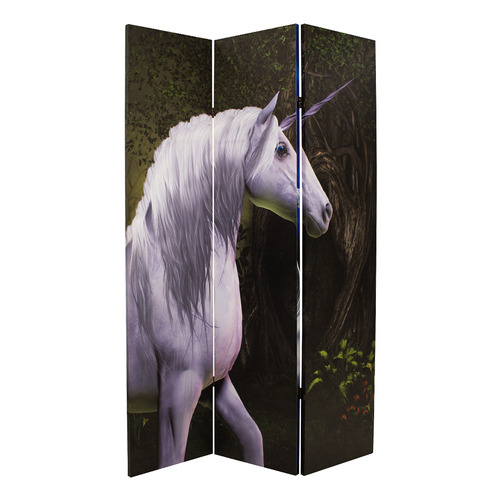 3 Panel Magical Unicorns Canvas Room Divider