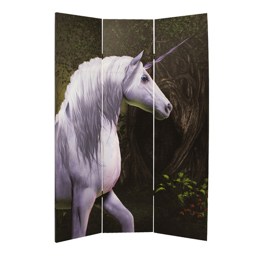 3 Panel Magical Unicorns Canvas Room Divider
