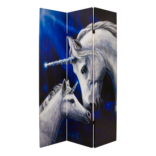 3 Panel Magical Unicorns Canvas Room Divider