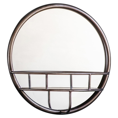 Bronze Strickland Round Wall Mirror Shelf