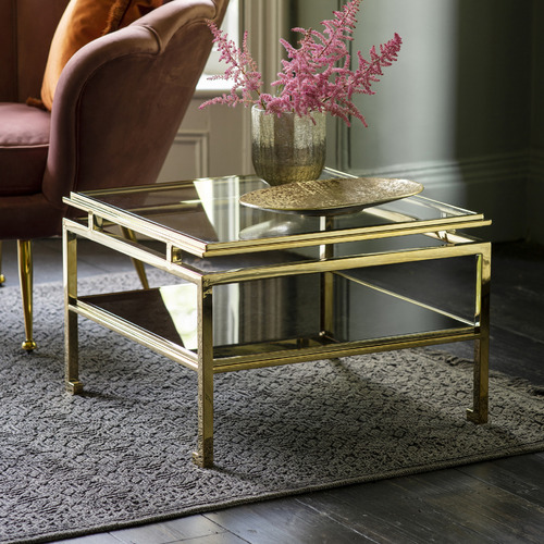 Bella Casa Gold Belina Glass Top Side Table Reviews Temple Webster