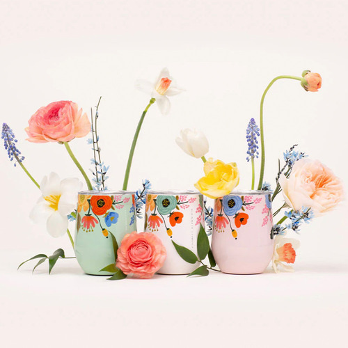 340ml Garden Party Cream Stemless Travel Mug