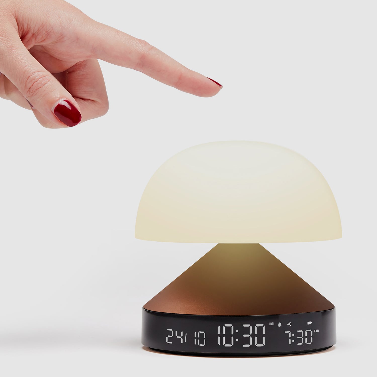 Lexon Mina Alarm Clock with LED Touch Lamp