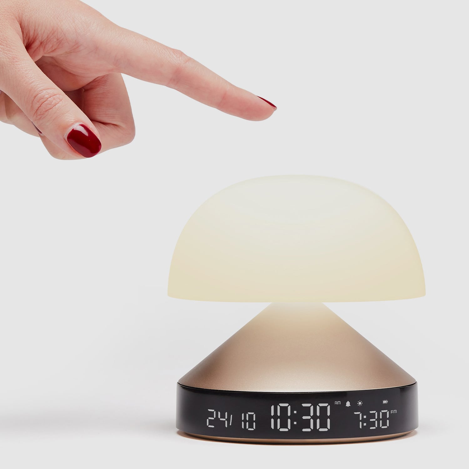 Lexon Mina Alarm Clock with LED Touch Lamp
