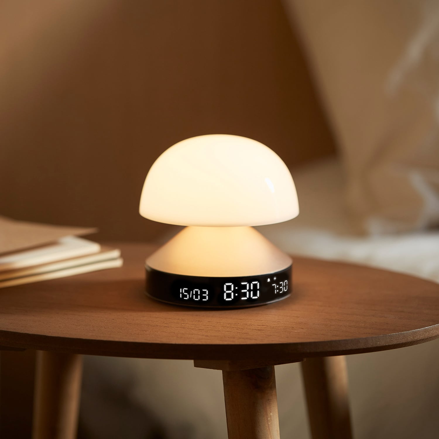 Lexon Mina Alarm Clock with LED Touch Lamp