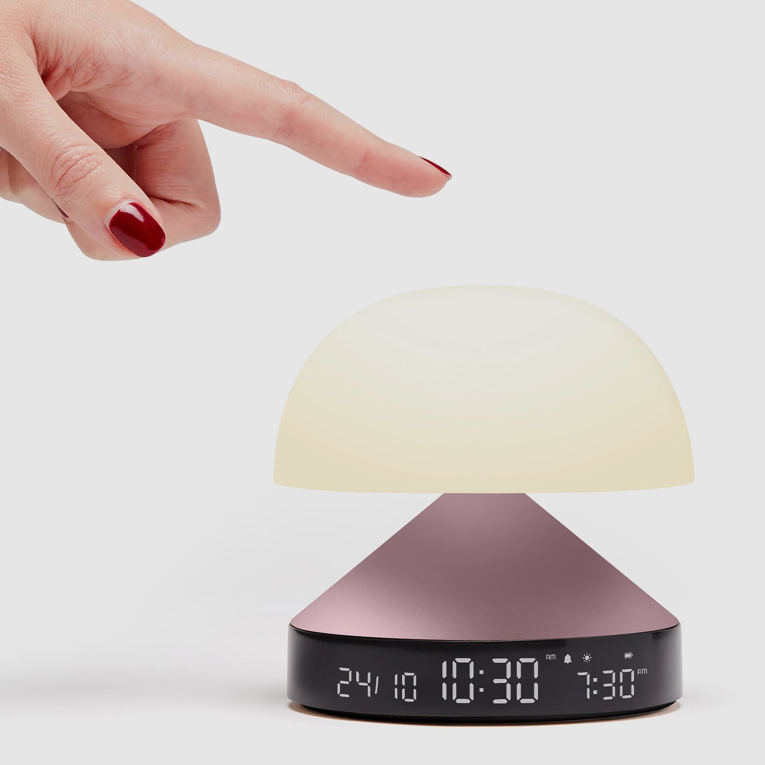 Lexon Mina Alarm Clock with LED Touch Lamp