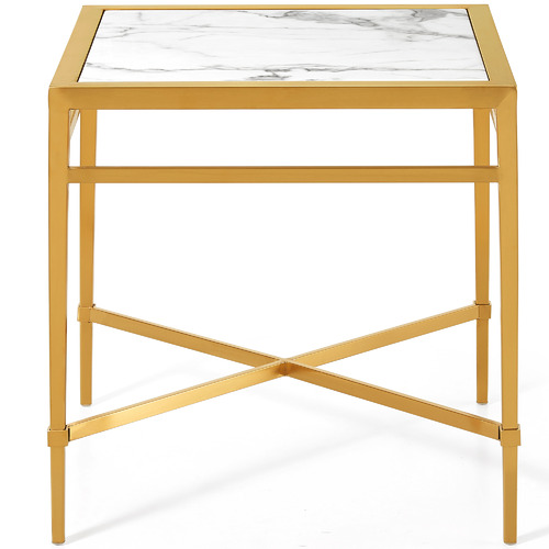 Gold Faux Marble Side Table Temple & ster
