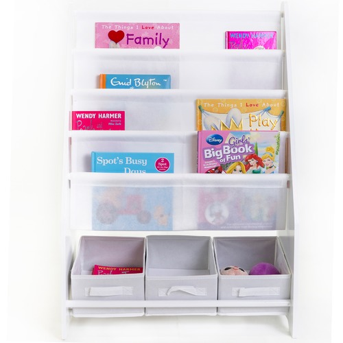 In Home Furniture Style Mia Kids' Book Display with 3 Storage Tubs