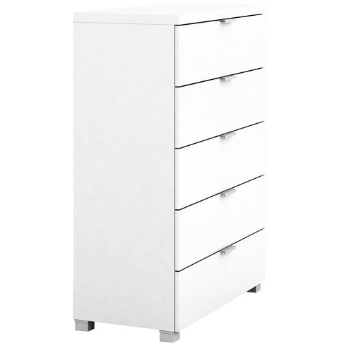 In Home Furniture Style White Gloss Kyana 5 Drawer Chest Reviews