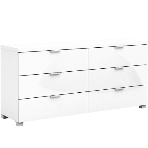 In Home Furniture Style White Gloss Kyana 6 Drawer Chest Reviews