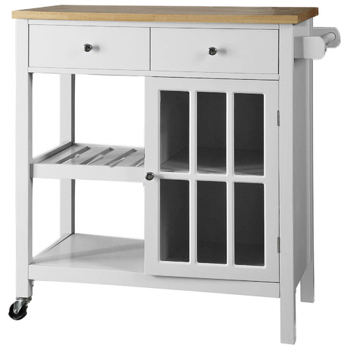 In Home Furniture Style Montauk Wooden Kitchen Trolley With