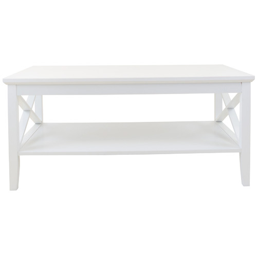 In Home Furniture Style White Long Island Rectangular Coffee Table ...