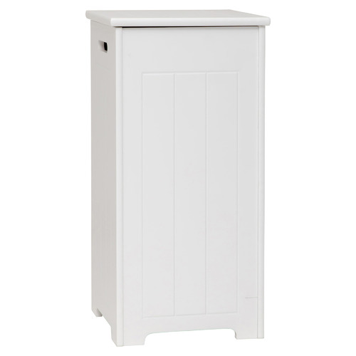 Odessa Bathroom Laundry Hamper Temple, White Wooden Laundry Bin With Lid