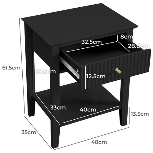 In Home Furniture Style Amara 1 Drawer Bedside Table Temple & ster