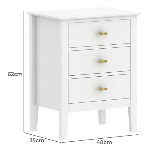 Harper 3 Drawer Bedside Table
