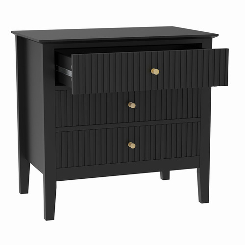 Petro Fluted 3 Drawer Bedside Table