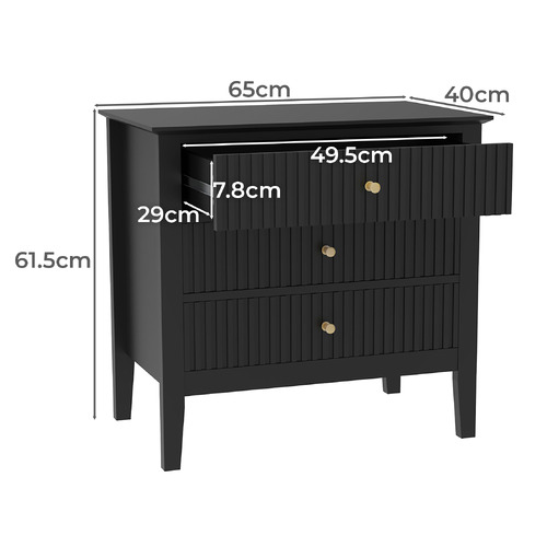 Amara Fluted Bedside Table