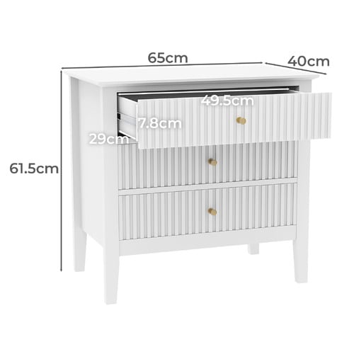Amara Fluted Bedside Table