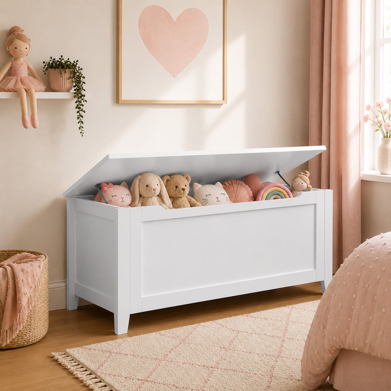 Kids' White Classic Toy Storage Box