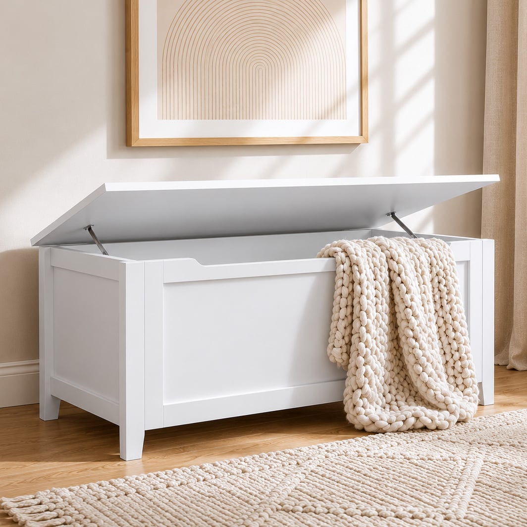 Kids' White Classic Toy Storage Box