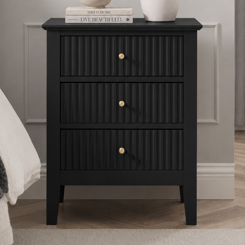 Amara 3 Drawer Bedside Table