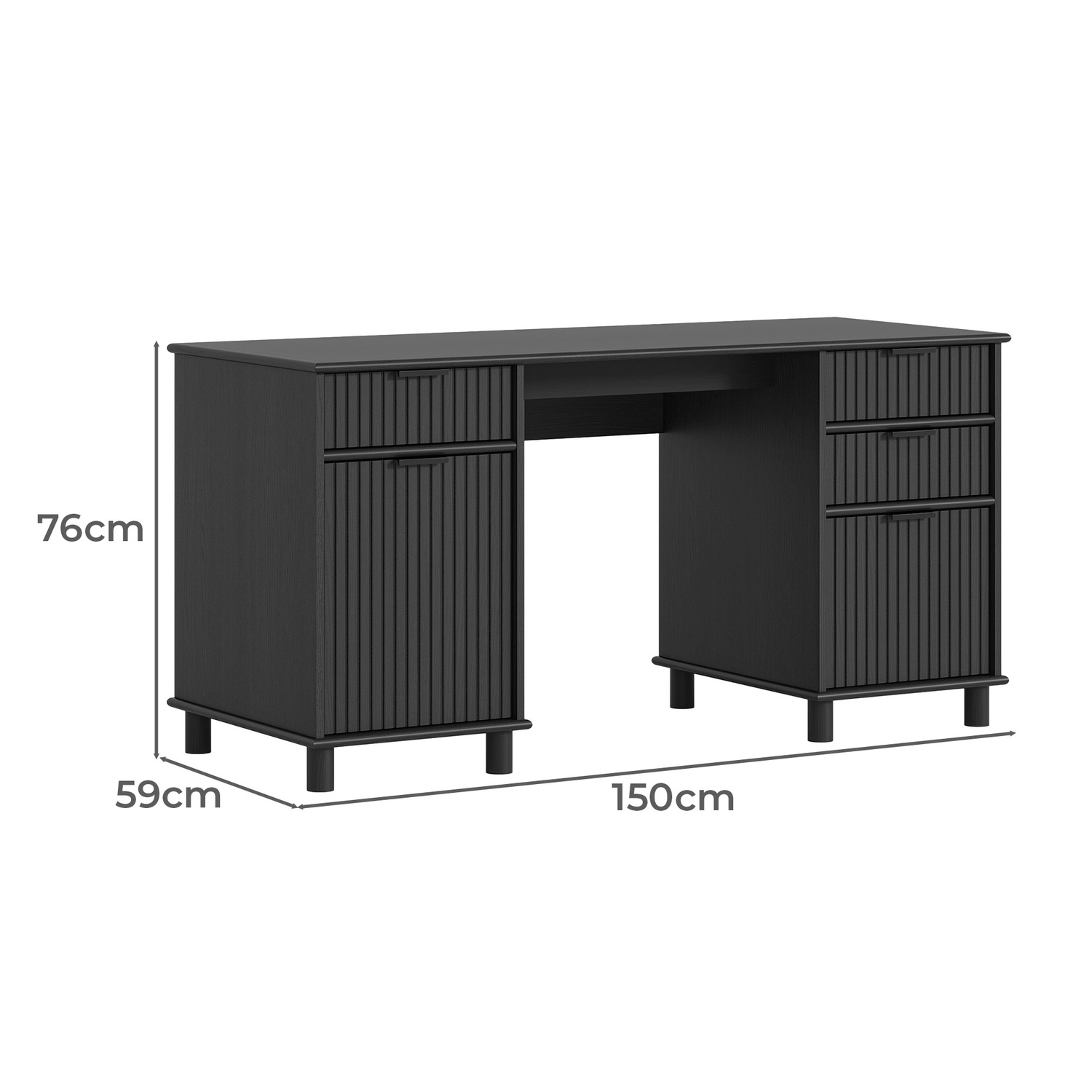 Astar 4 Drawer Computer Desk