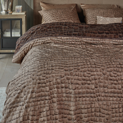 Brown Maison Croco Cotton Quilt Cover Set