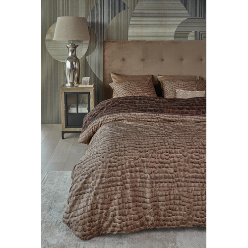 Brown Maison Croco Cotton Quilt Cover Set