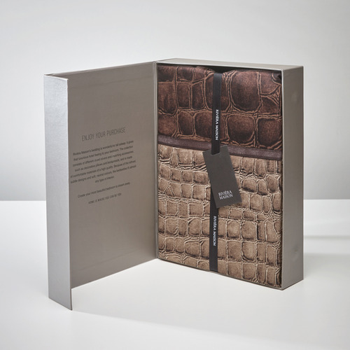 Brown Maison Croco Cotton Quilt Cover Set
