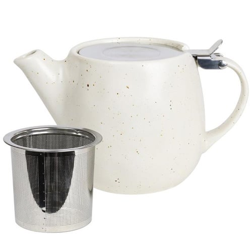 Cream Earth 500ml Porcelain Teapot