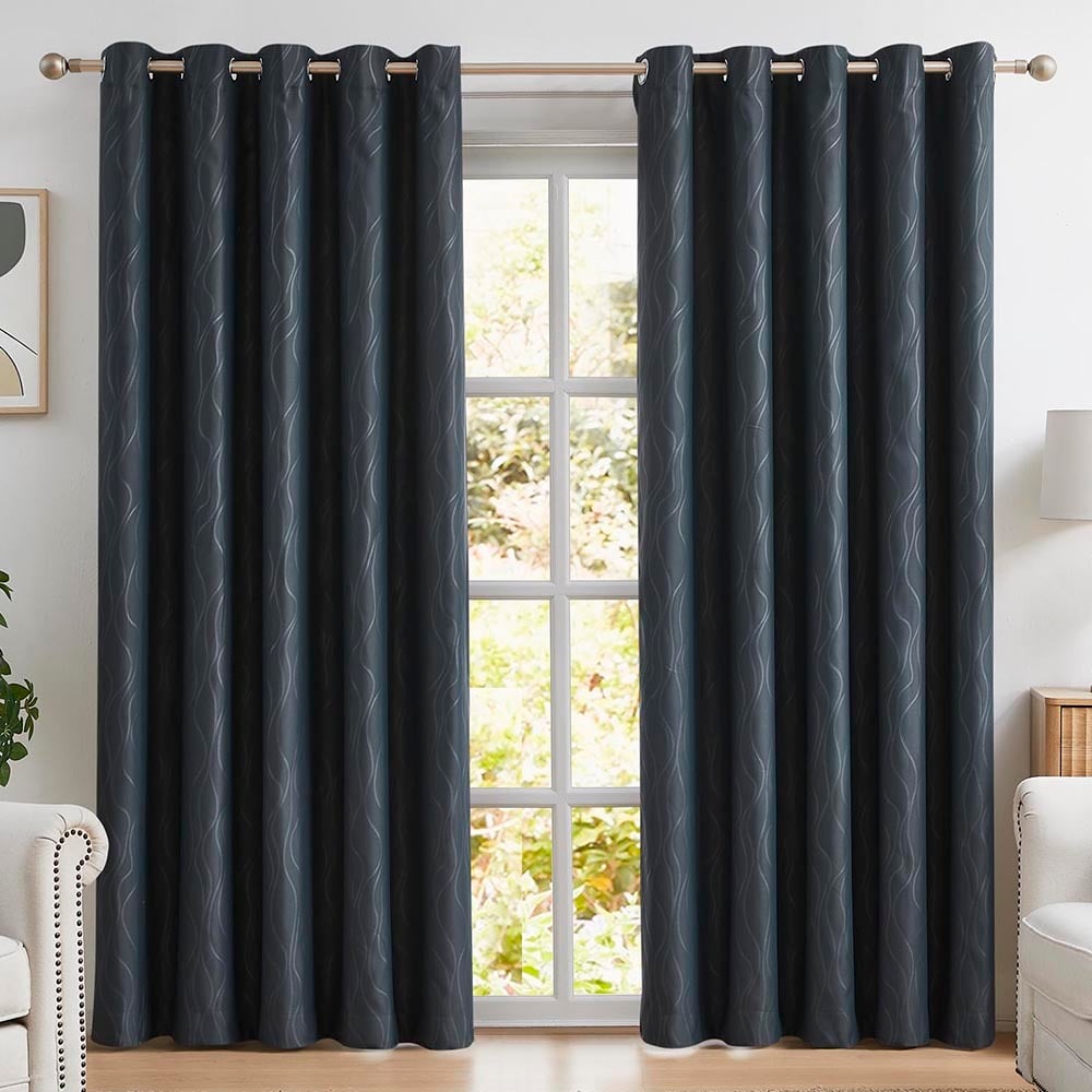 Thornton Swirl Room Darkening Eyelet Curtains (Set of 2)