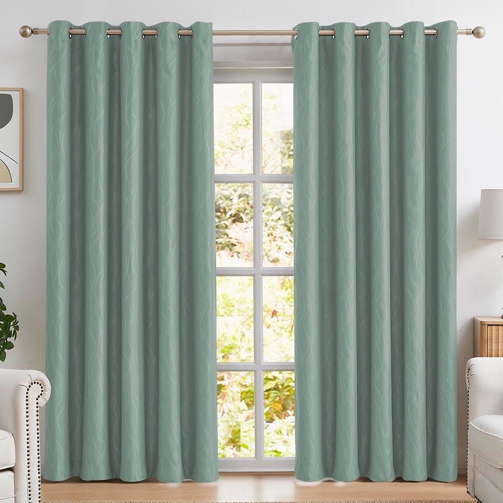Thornton Swirl Room Darkening Eyelet Curtains (Set of 2)