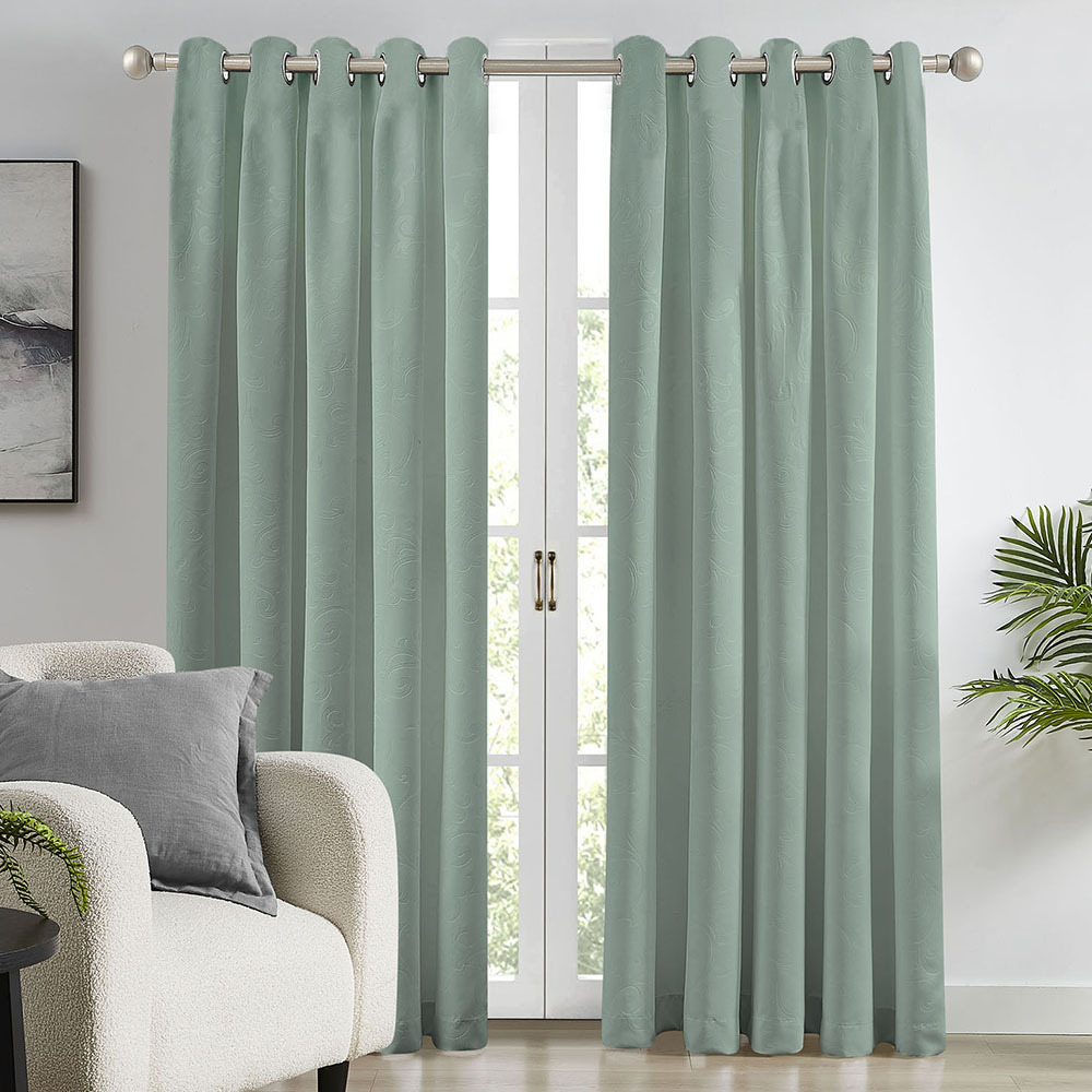 Thornton Room Darkening Eyelet Curtains (Set of 2)