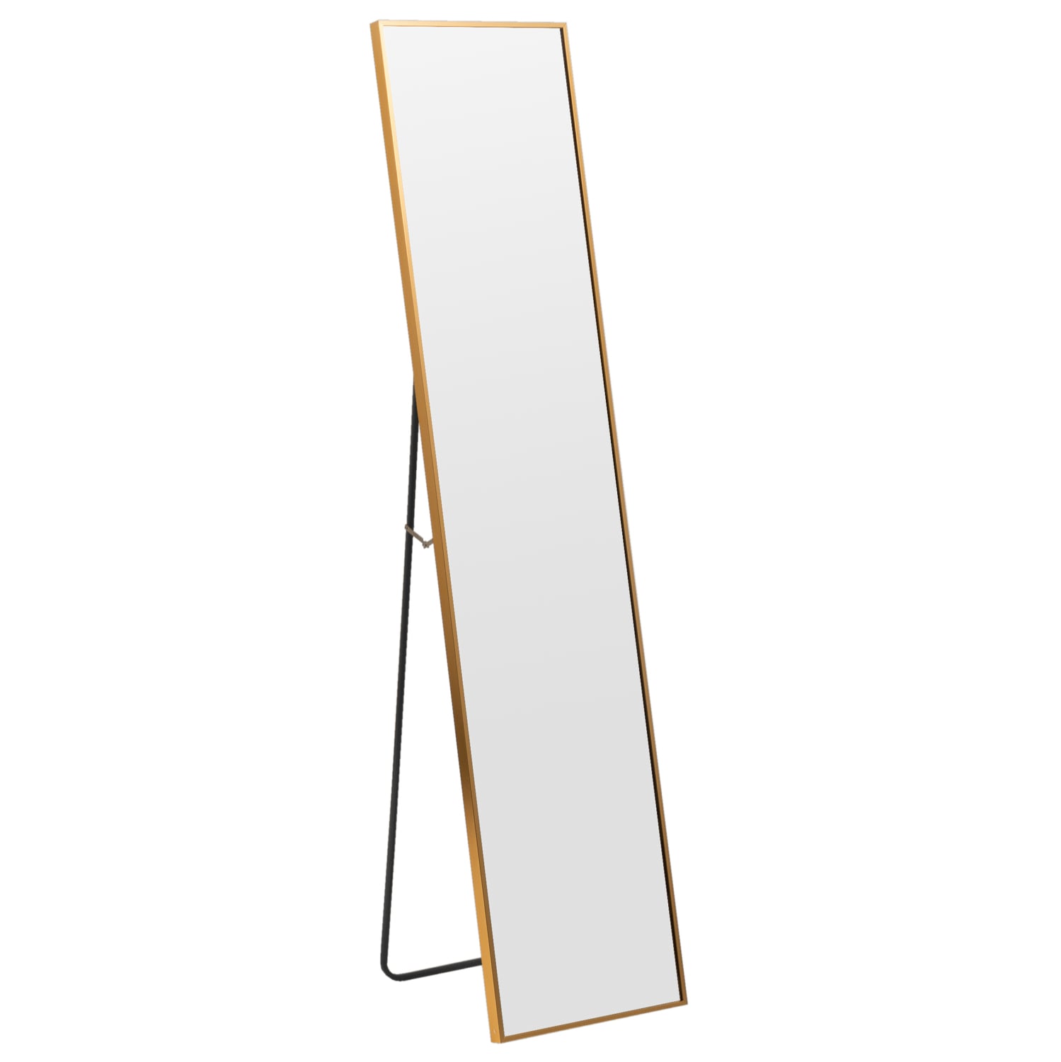 Halo Rectangle Brass Metal Standing Mirror