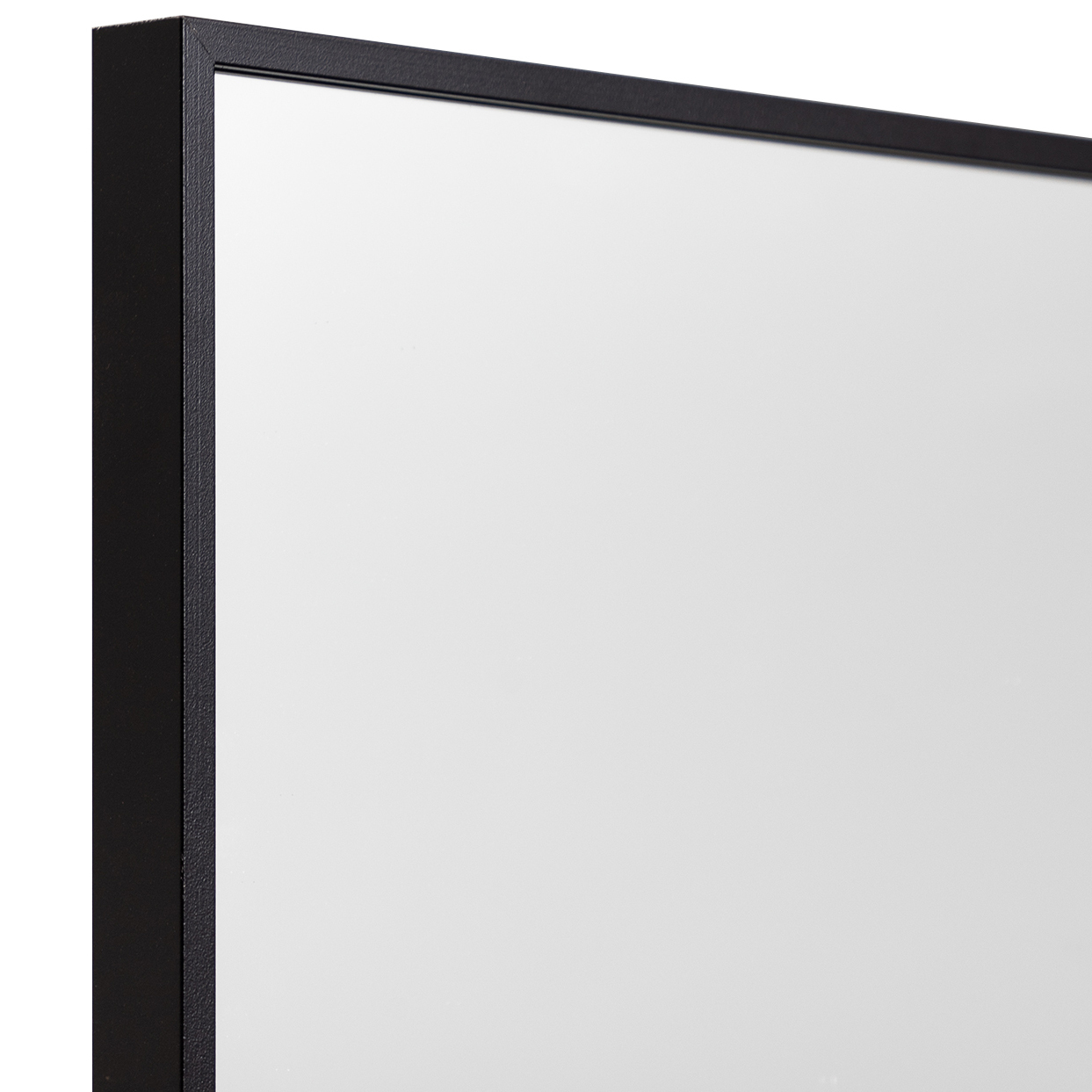 Halo Rectangle Black Metal Standing Mirror