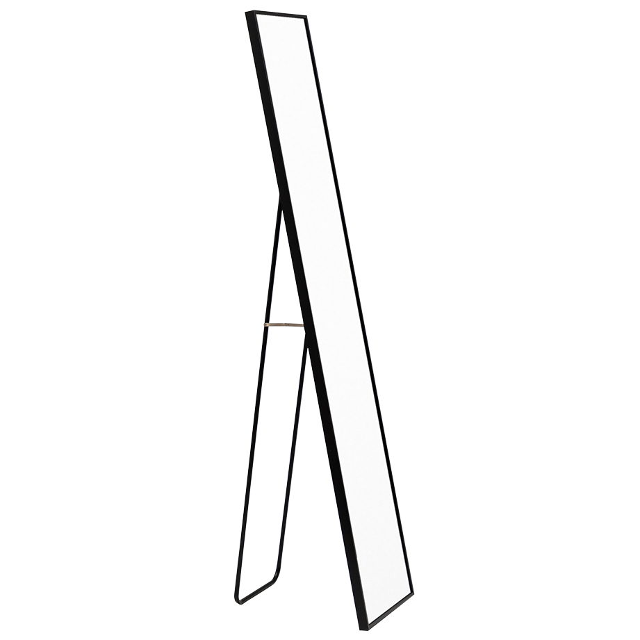 Halo Rectangle Black Metal Standing Mirror