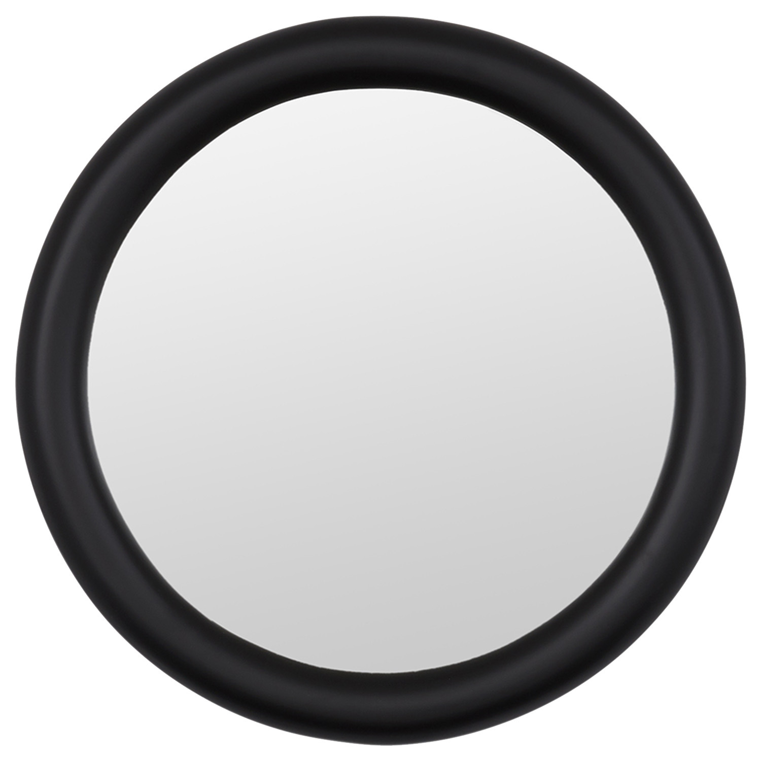 Black Ellis Round Wood Wall Mirror