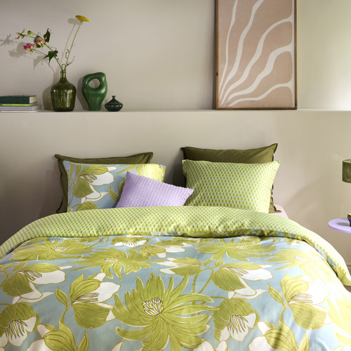 Green Melodi Cotton Quilt Cover Set