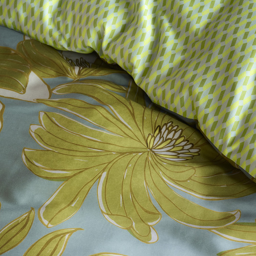 Green Melodi Cotton Quilt Cover Set