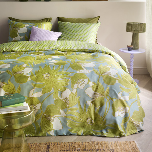Green Melodi Cotton Quilt Cover Set