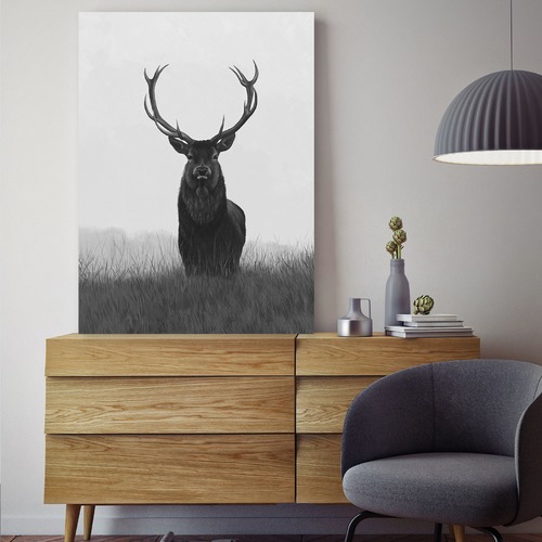 The Print Emporium Black & White Elk Printed Wall Art & Reviews ...