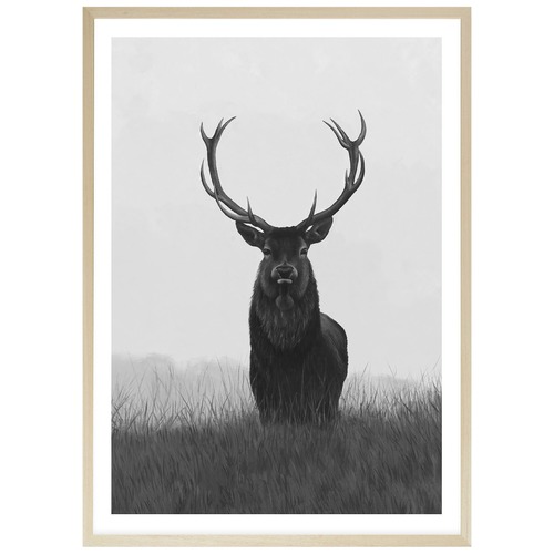 Black & White Elk Printed Wall Art | Temple & Webster