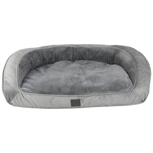 T&S Pet Products Grey Portsea Plush Dog Bed | Temple & Webster